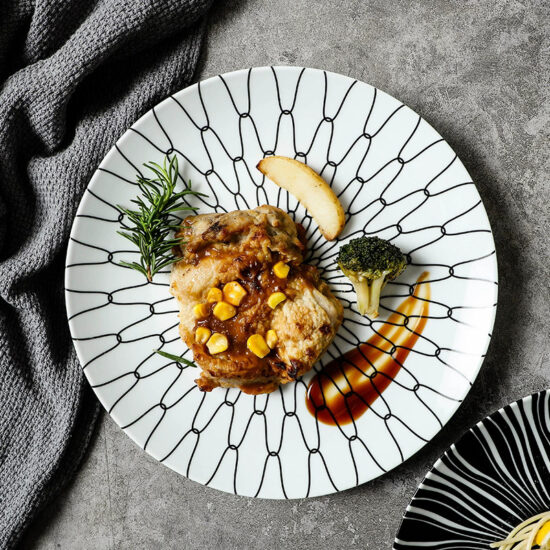 Creative ceramic Western dinner plate for steak and pasta dishes