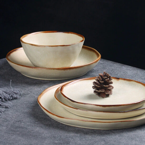 Creative ceramic Western dinner plate for steak and pasta dishes