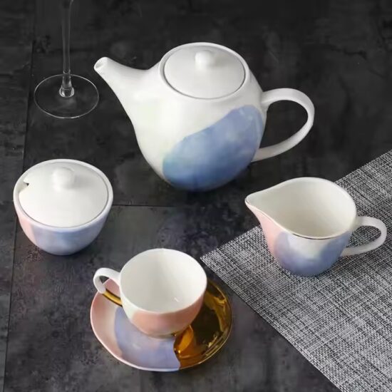 High-Quality Vintage Floral Ceramic Teapot for Home & Gift