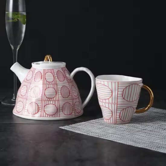 High-Quality Vintage Floral Ceramic Teapot for Home & Gift