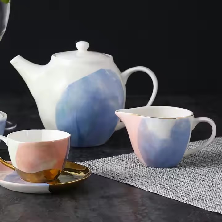 High-Quality Vintage Floral Ceramic Teapot for Home & Gift