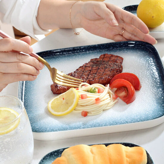 Nordic starry sky gradient ceramic plates for home or restaurant use