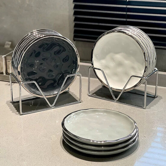 Nordic starry sky gradient ceramic plates for home or restaurant use