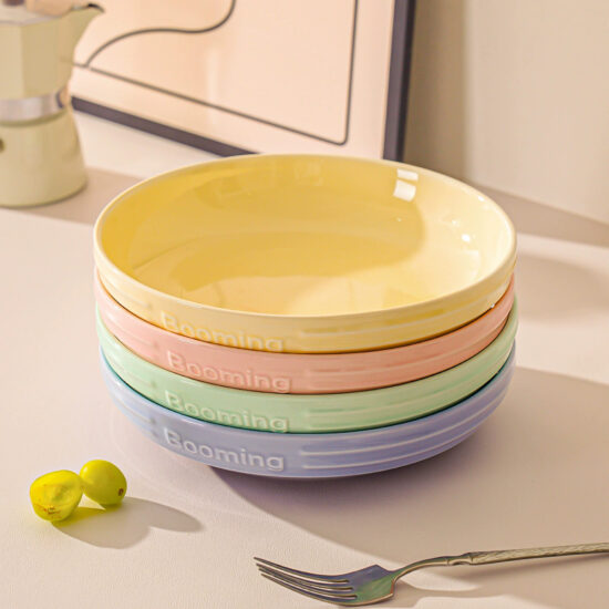 Cream style gradient ceramic plate for luxury home dining