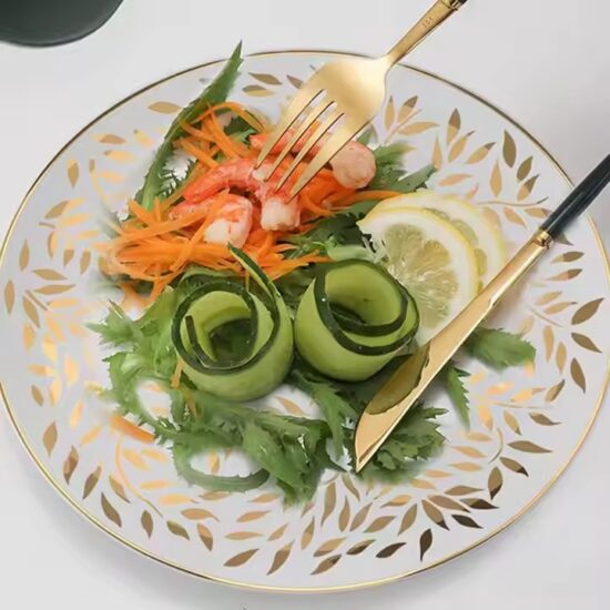 Simple European ceramic dinner plate for home use