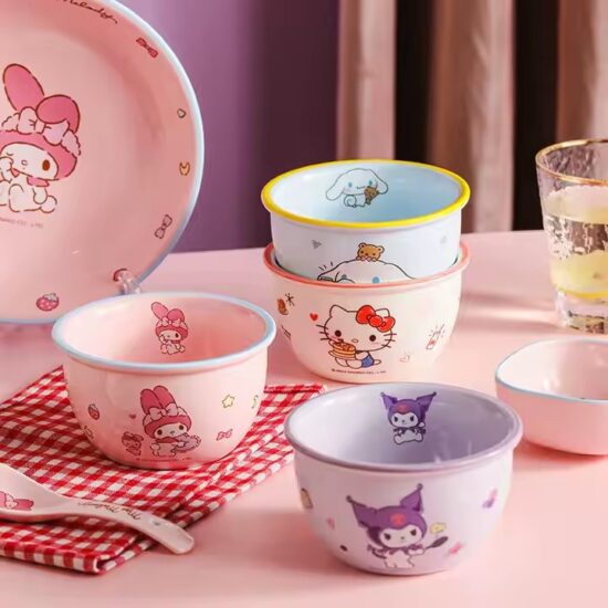 Classic cartoon ceramic bowl with modern design, suitable for everyday home use