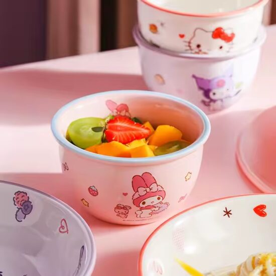 Classic cartoon ceramic bowl with modern design, suitable for everyday home use