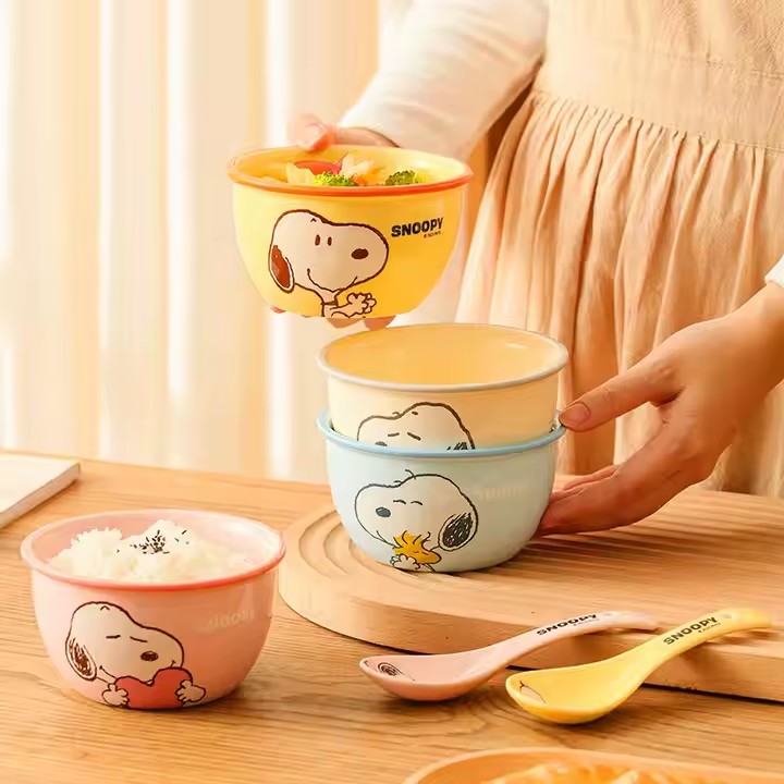 Classic cartoon ceramic bowl with modern design, suitable for everyday home use