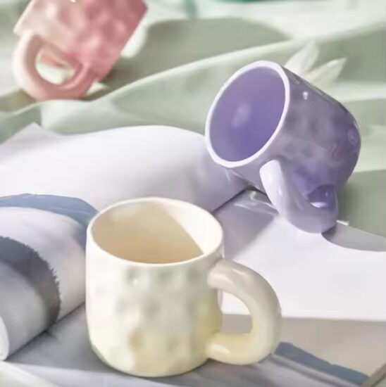 Minimalist ceramic couple mugs for home with matching design