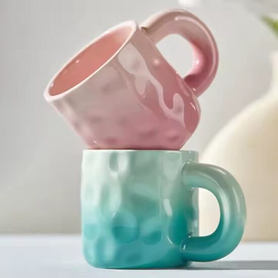 Minimalist ceramic couple mugs for home with matching design