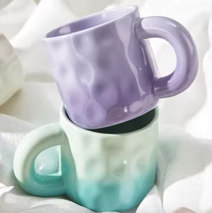 Minimalist ceramic couple mugs for home with matching design