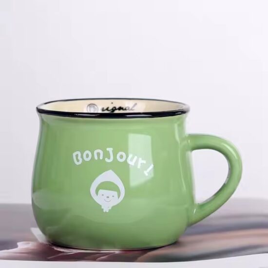 Creative large capacity no-tip ceramic mug for modern lifestyle