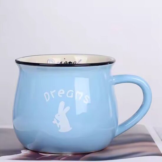 Creative large capacity no-tip ceramic mug for modern lifestyle