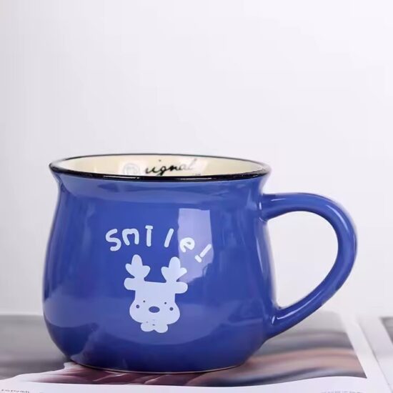 Creative large capacity no-tip ceramic mug for modern lifestyle