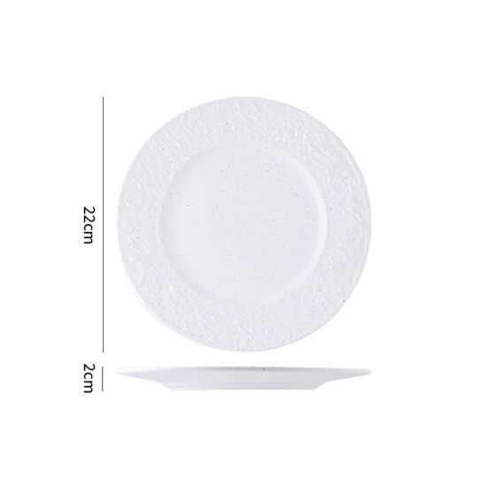 Minimalist ceramic Western dinner plate with matte finish for home or restaurant