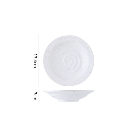 Minimalist ceramic Western dinner plate with matte finish for home or restaurant