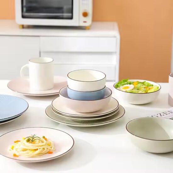 Custom Nordic modern ceramic bowl with luxury finish for upscale tableware collections