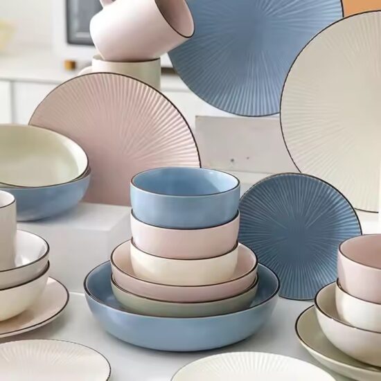 Custom Nordic modern ceramic bowl with luxury finish for upscale tableware collections