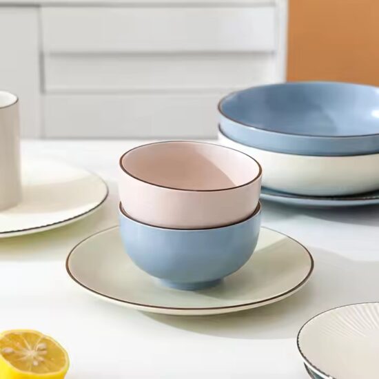 Custom Nordic modern ceramic bowl with luxury finish for upscale tableware collections