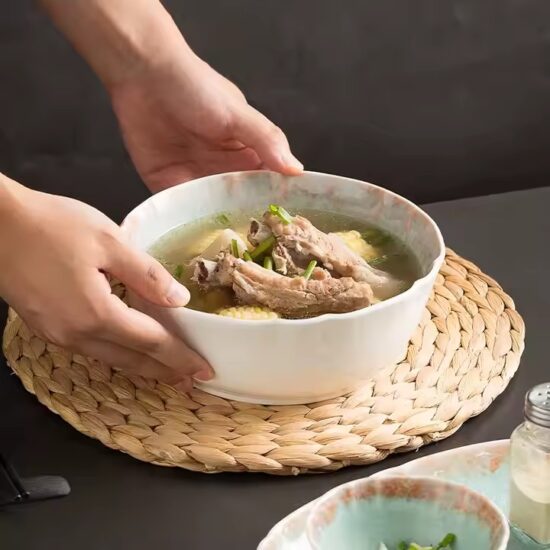 Vintage ceramic ramen bowl with classic Japanese-inspired design