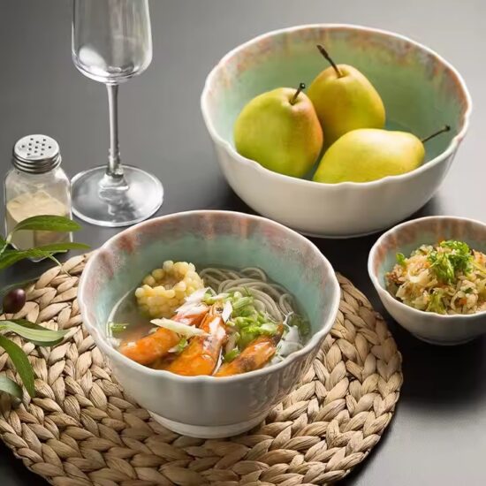 Vintage ceramic ramen bowl with classic Japanese-inspired design