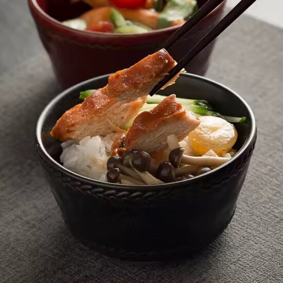 Vintage ceramic ramen bowl with classic Japanese-inspired design