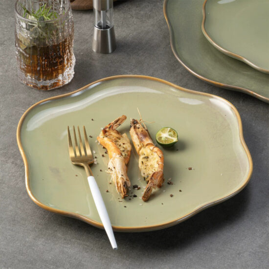Luxury ceramic dinner plates for elegant home dining