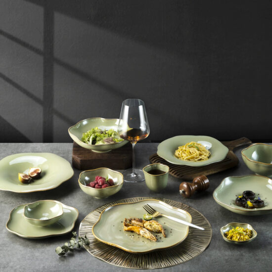Luxury ceramic dinner plates for elegant home dining