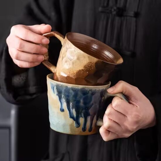 Vintage style high aesthetic ceramic mug with creative design