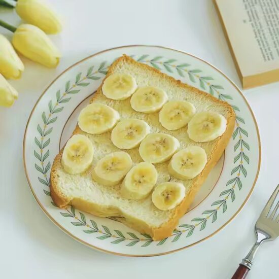 Vintage ceramic flat plate for breakfast and dessert
