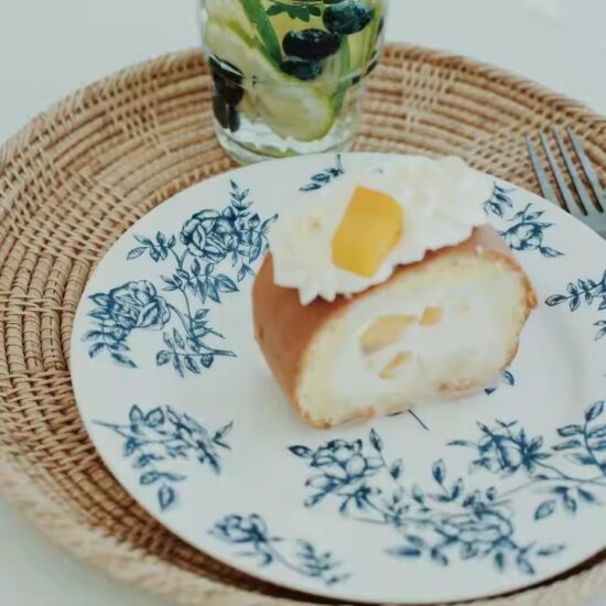 Vintage ceramic flat plate for breakfast and dessert