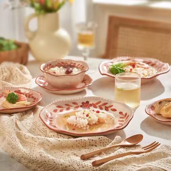 French style wedding ceramic dinnerware gift set for home use