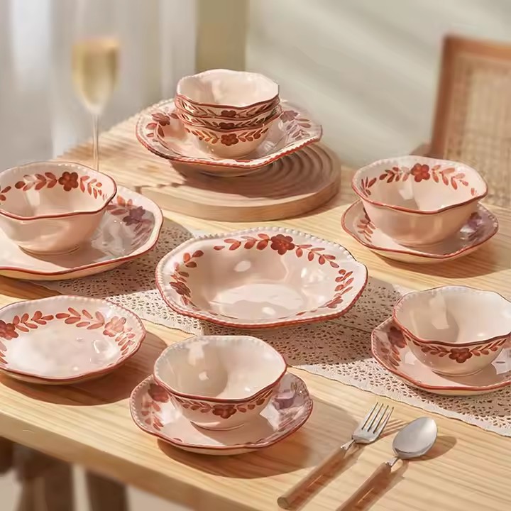 French style wedding ceramic dinnerware gift set for home use