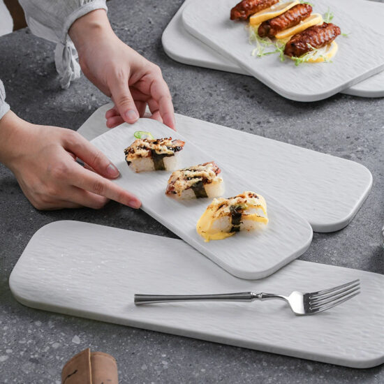 Nordic rock-style ceramic plate for Japanese and Western dining