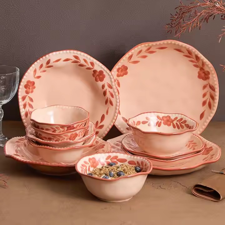 Colorful high-aesthetic ceramic dinnerware set for modern home dining