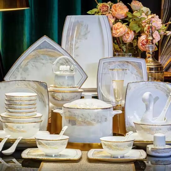 Colorful high-aesthetic ceramic dinnerware set for modern home dining