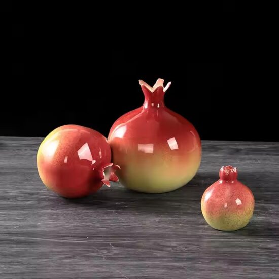 Custom Glazed Pomegranate Ceramic Vase for Interior Decoration