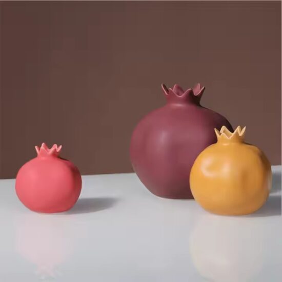 Custom Glazed Pomegranate Ceramic Vase for Interior Decoration