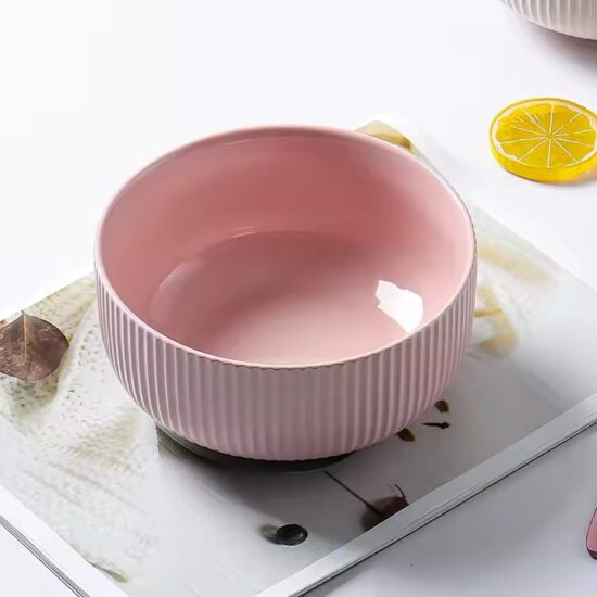 Colorful home ceramic rice bowls with modern design for daily use